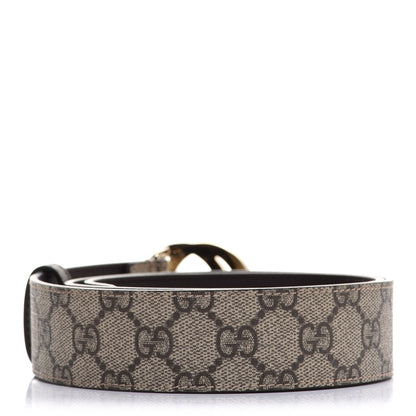Gucci GG Supreme Monogram Interlocking G 37mm Belt 80 32 Beige Ebony Cocoa 2 of 5