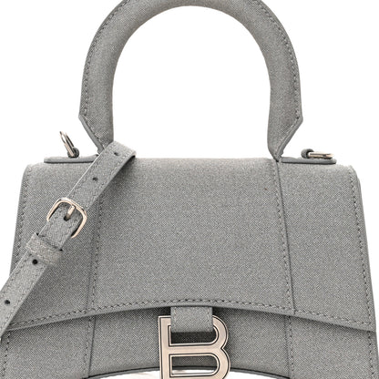 Balenciaga Glitter Fabric Hourglass Top Handle Bag XS Grey 8 of 12