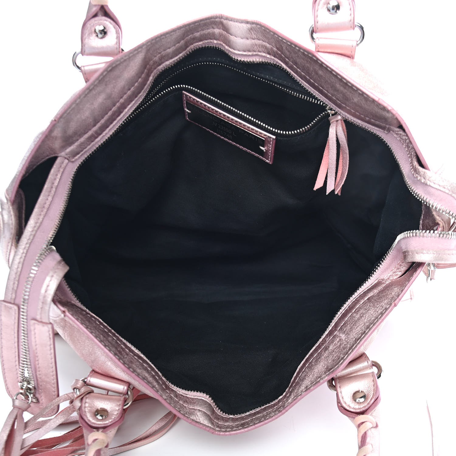 Balenciaga Metallic Agneau Classic Silver Hardware S City Sparkle Pale Rose 4 of 10