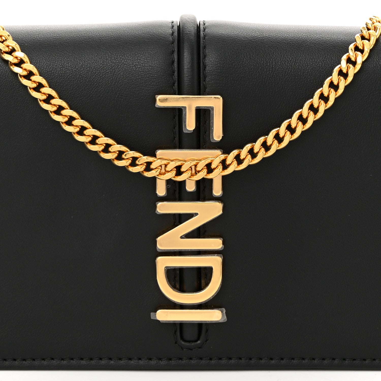 Fendi Vitello Grace Matte Fendigraphy Wallet On Chain Black 8 of 11
