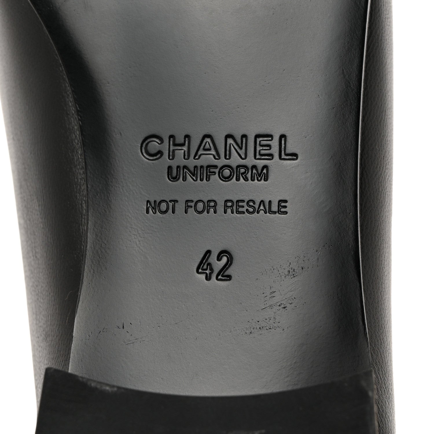 Chanel Calfskin Mens Stitched CC Loafers 42 Black 9 of 9