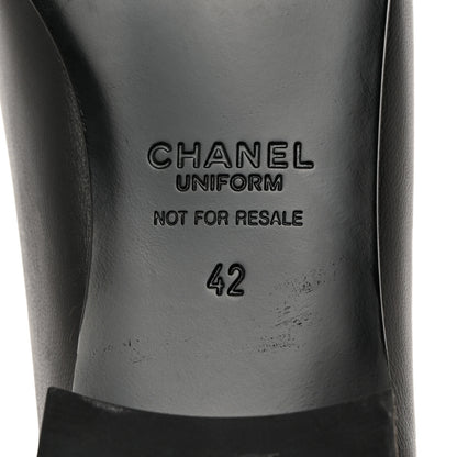 Chanel Calfskin Mens Stitched CC Loafers 42 Black 9 of 9