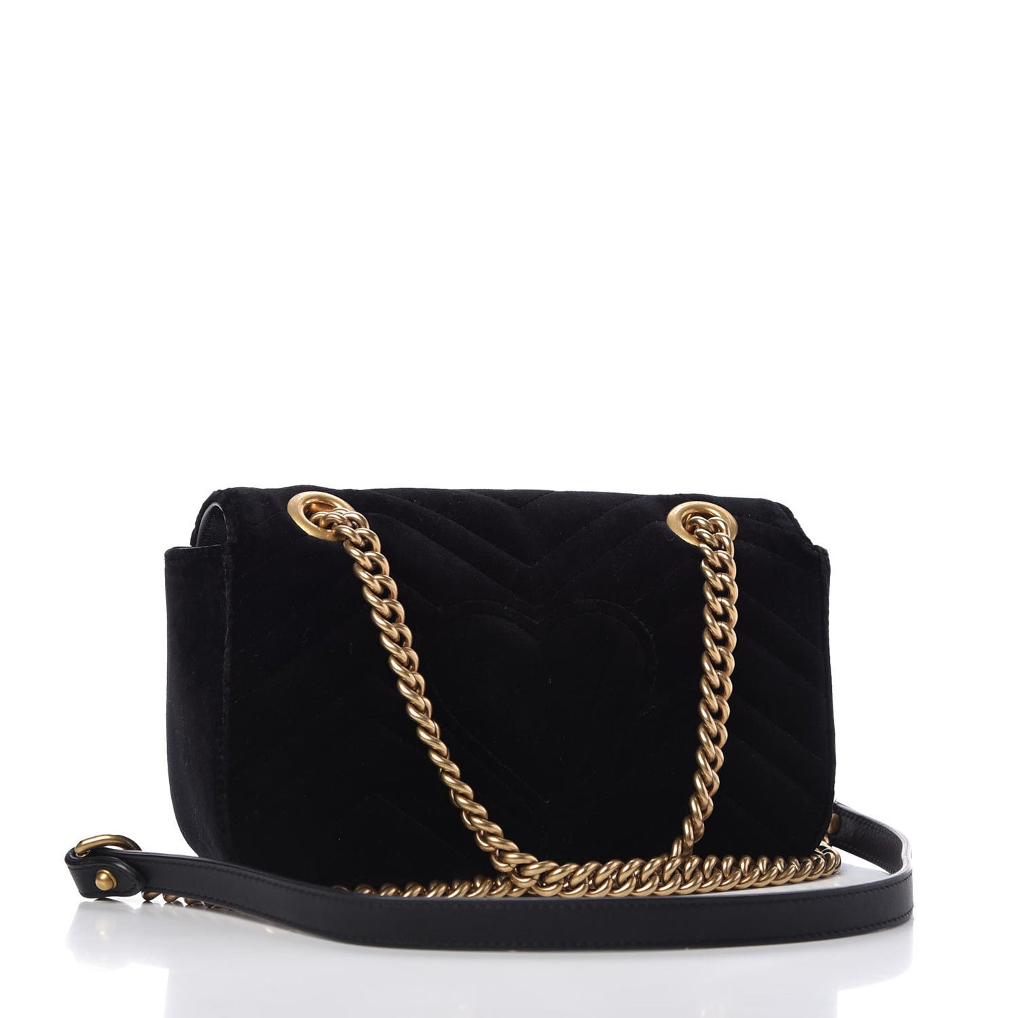 Velvet Matelasse Mini GG Marmont Shoulder Bag Black