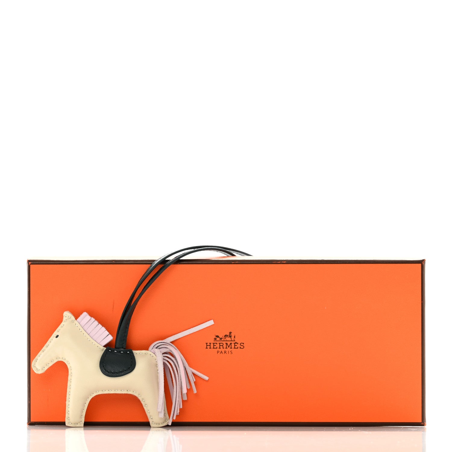 Hermes Milo Lambskin Grigri Rodeo Horse Bag Charm PM Craie Mauve Pale Vert Cypress 6 of 6