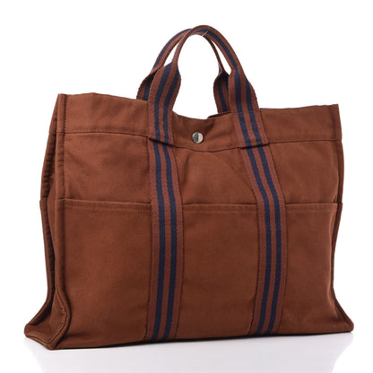 Hermes Canvas Fourre Tout MM Brown 3 of 9