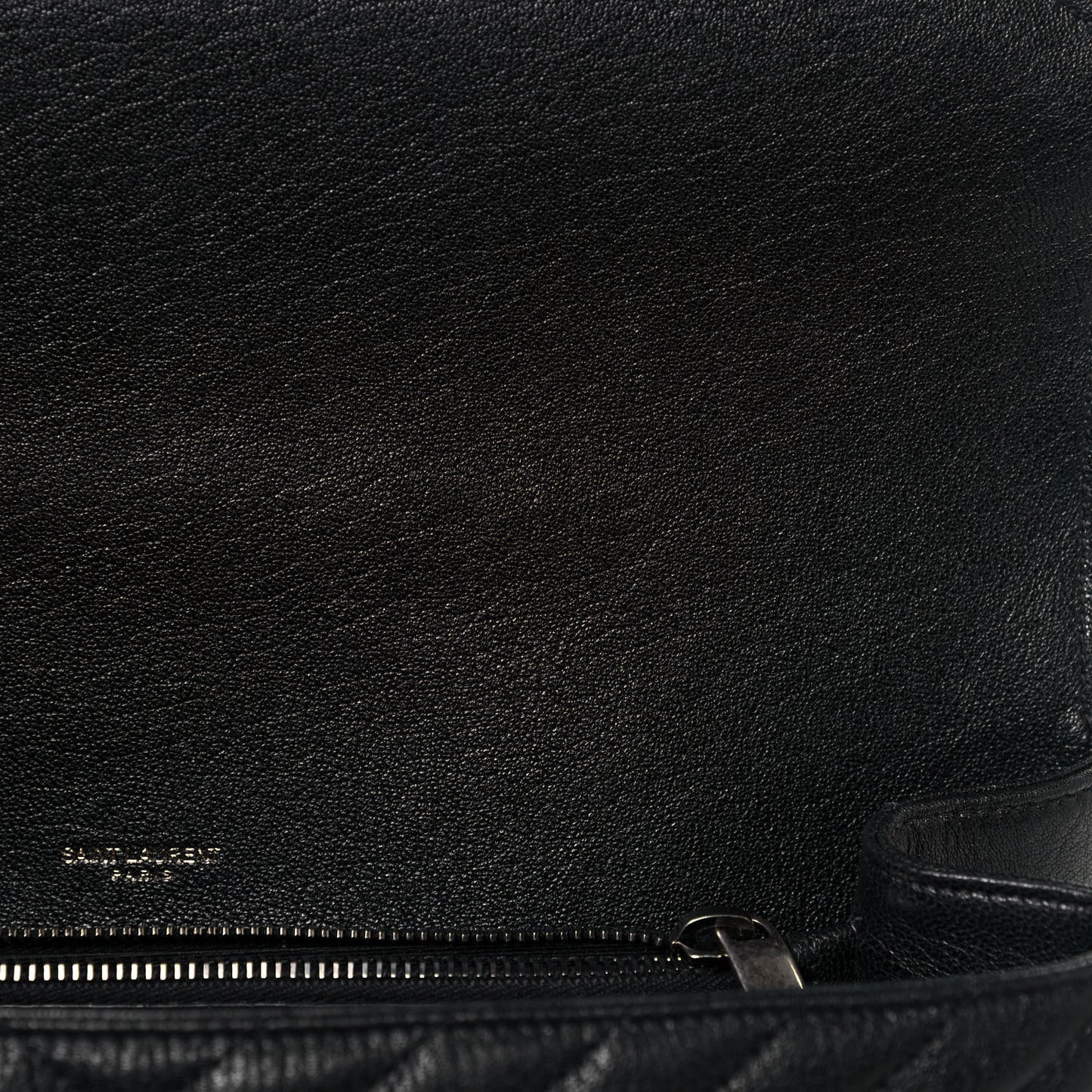Sheepskin Matelasse Chevron Monogram Large College Satchel Black