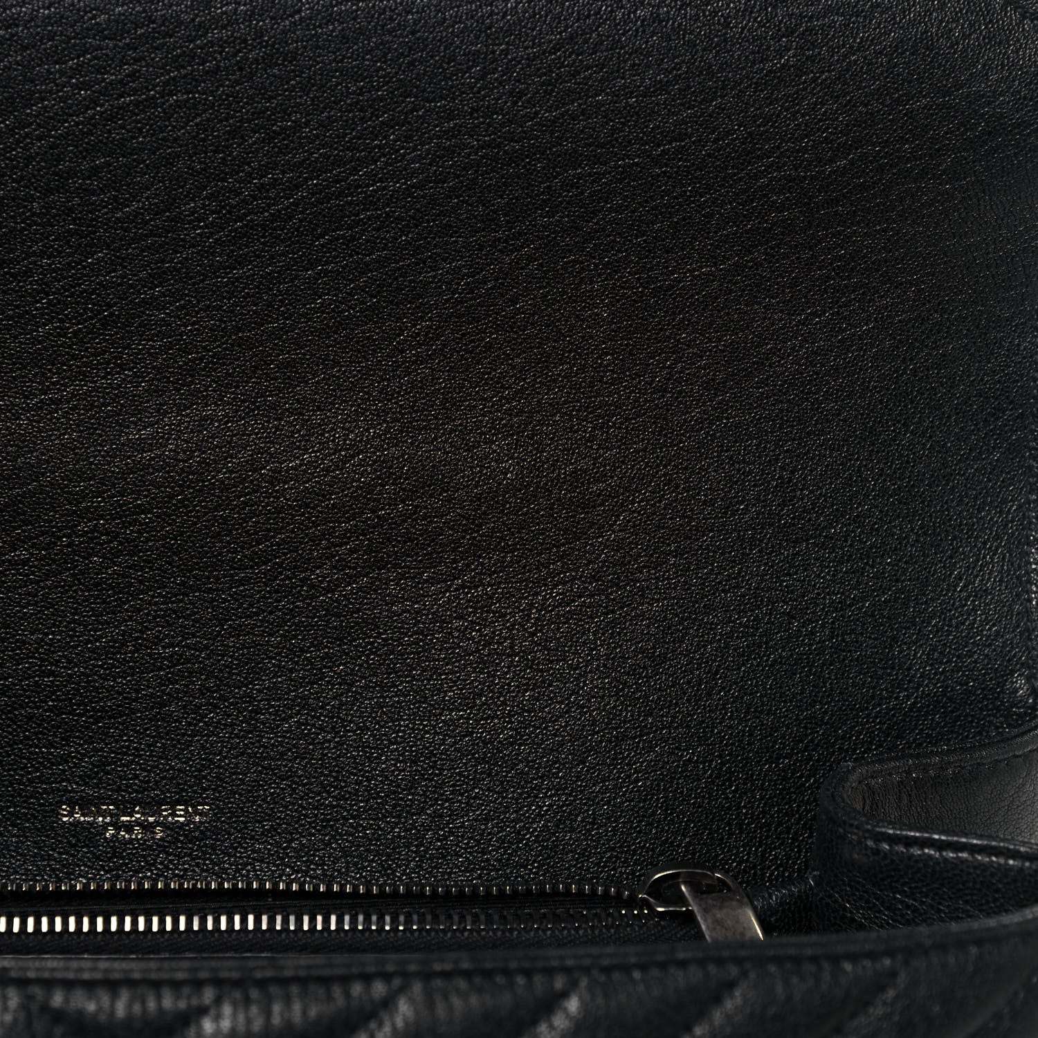 Saint Laurent Sheepskin Matelasse Chevron Monogram Large College Satchel Black 11 of 12