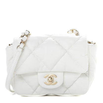 Chanel Calfskin Quilted Mini Square Bubbly Flap White 1 of 11