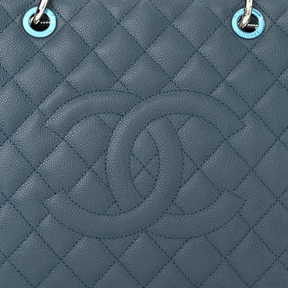 Chanel Caviar Quilted Grand Shopping Tote GST Blue 7 of 9