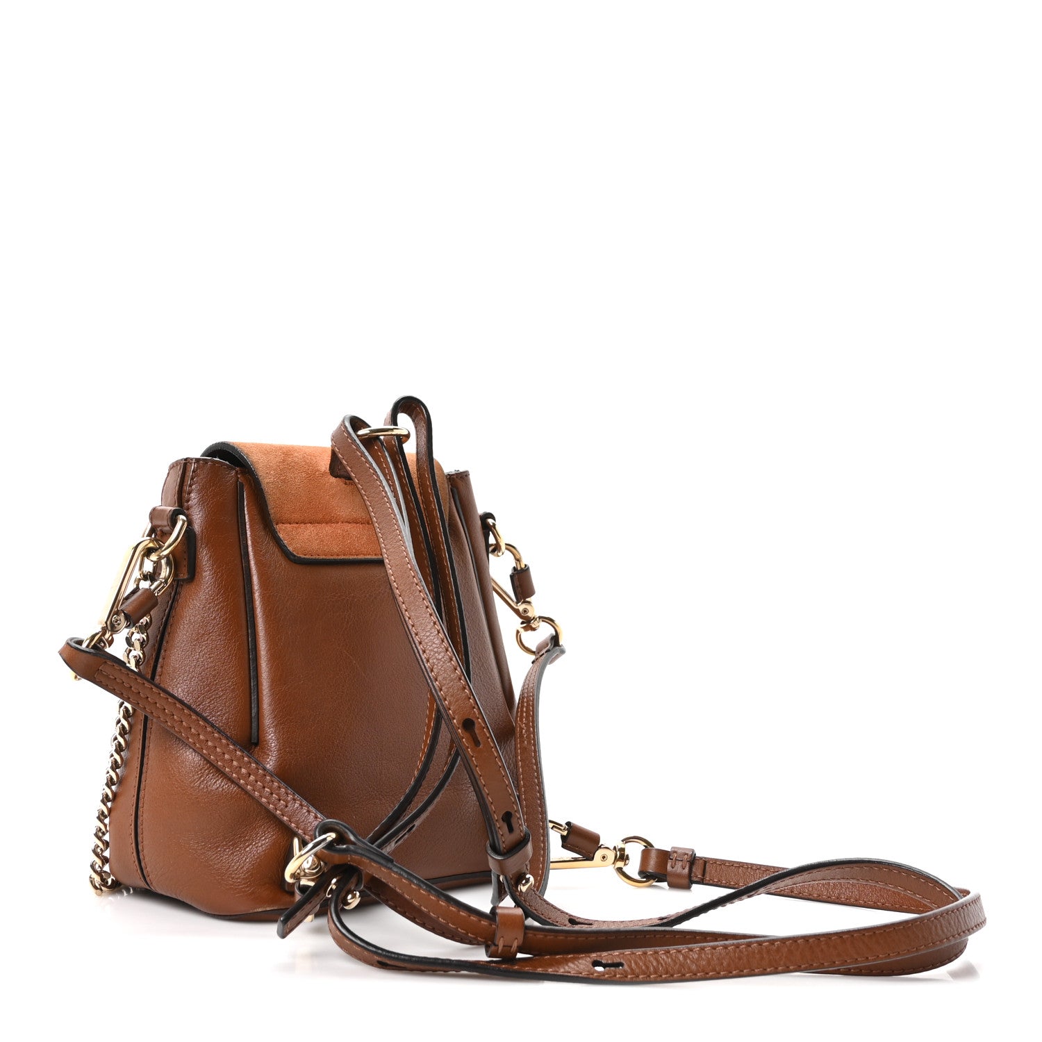 Chloe Suede Calfskin Mini Faye Backpack Tan 3 of 10