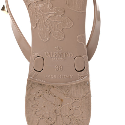 Valentino Garavani PVC Jelly Rockstud Bow Thong Sandals 38 Poudre 6 of 7