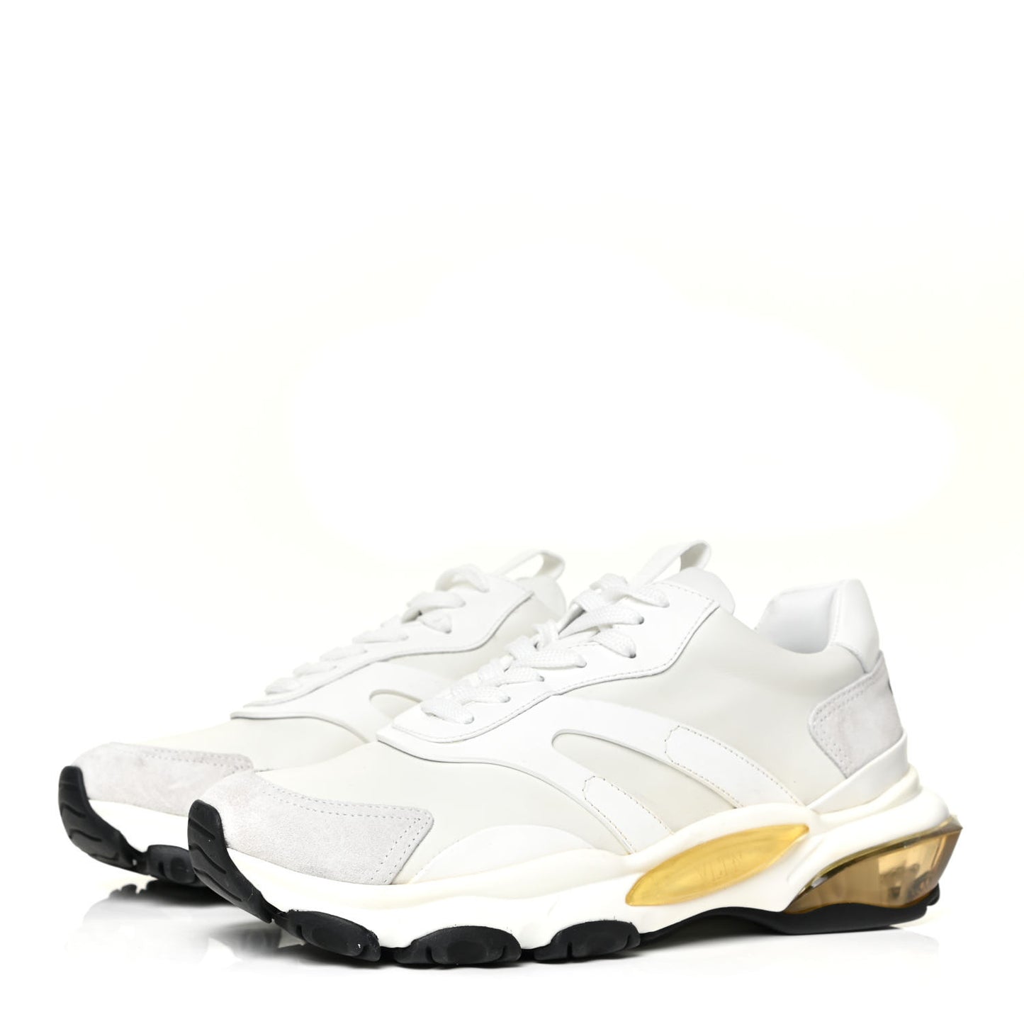 Calfskin Mens Bounce Sneakers 40.5 White