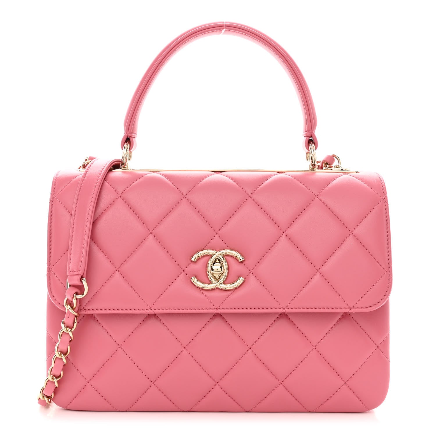 Chanel Lambskin Quilted Small Trendy CC Flap Dual Handle Bag Dark Pink 1 of 10