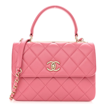 Chanel Lambskin Quilted Small Trendy CC Flap Dual Handle Bag Dark Pink 1 of 10