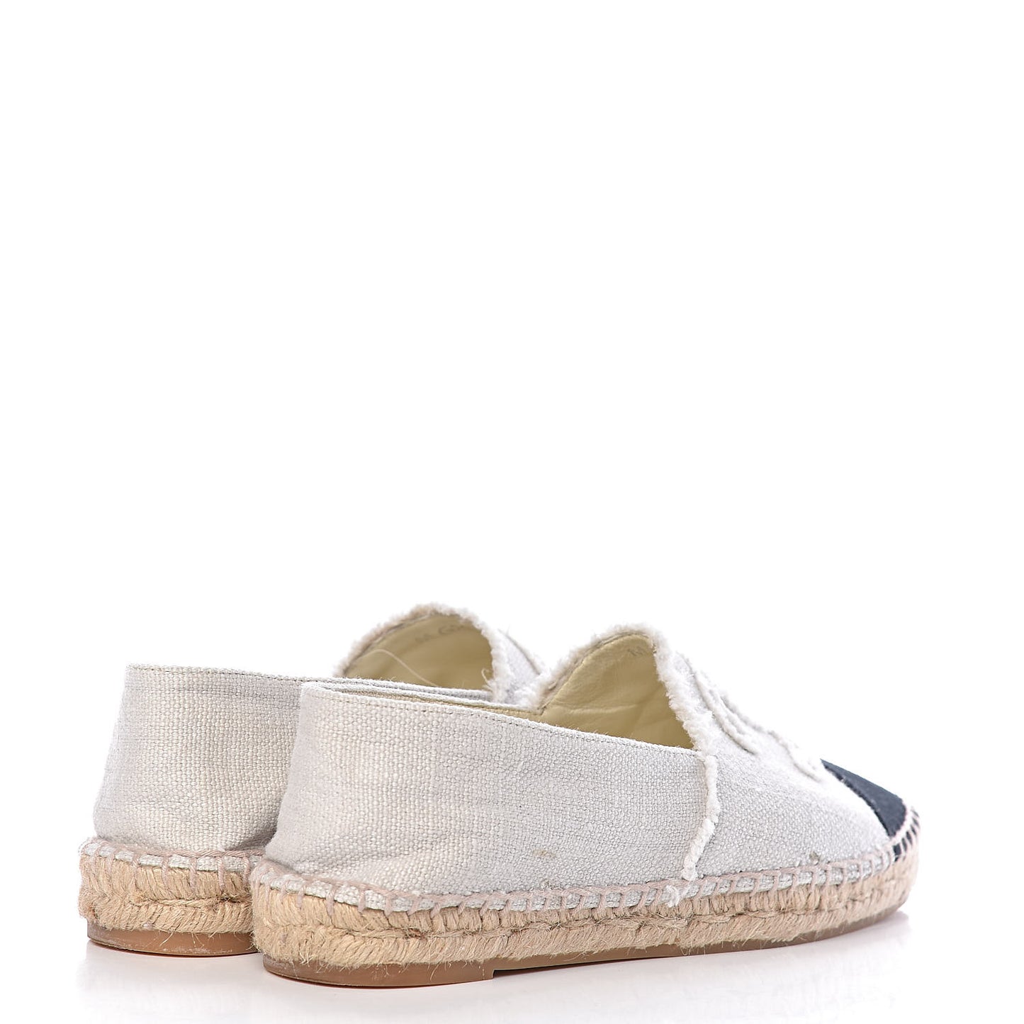 Linen CC Espadrilles 37 Beige Black