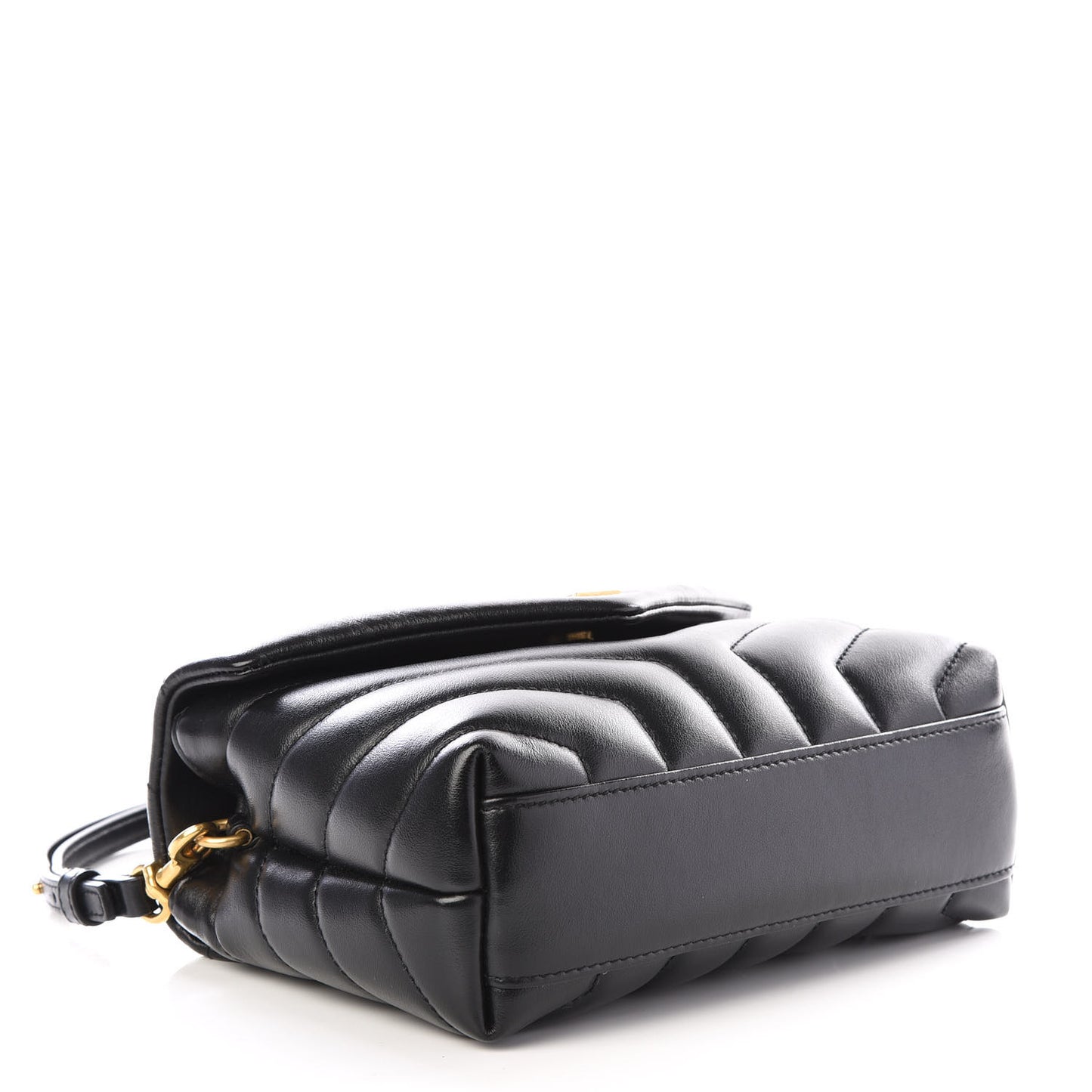 Calfskin Y Quilted Monogram Toy Loulou Crossbody Bag Black