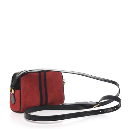 Gucci Suede Patent Web Mini Ophidia Shoulder Bag Red 2 of 10