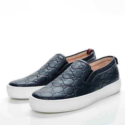 Gucci Guccissima Dublin Slip On Sneakers 37 Blue 3 of 8