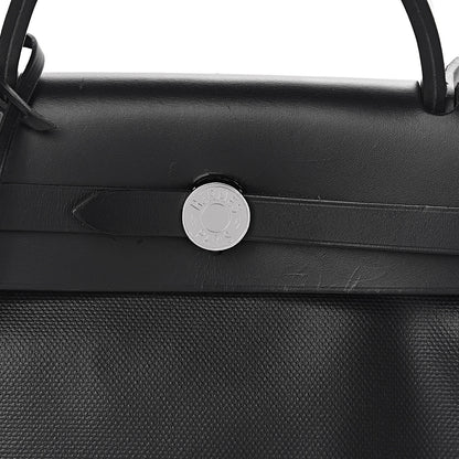 Hermes Toile H Berline Vache Hunter Herbag Zip PM 31 Black Ecru 18 of 18