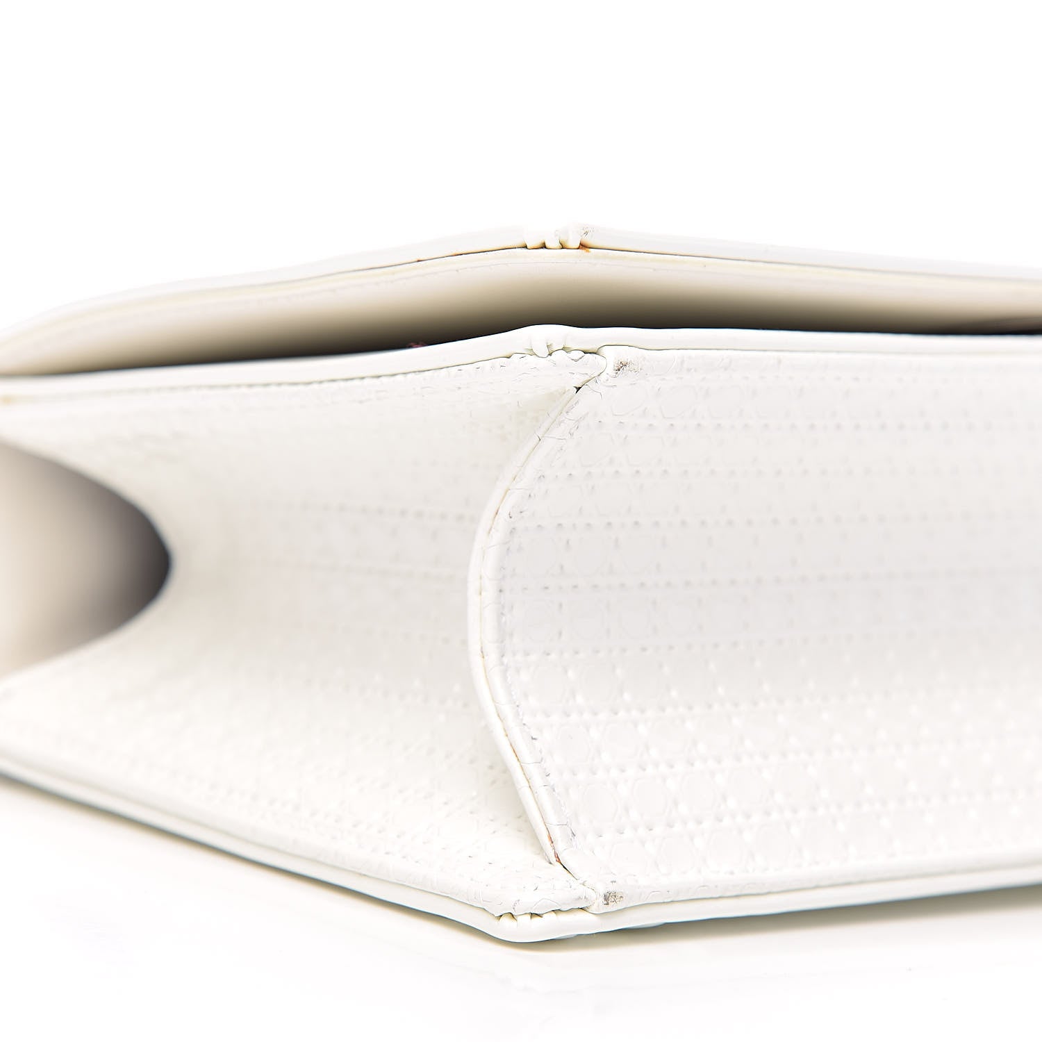 Christian Dior Patent Micro-Cannage Small Diorama Flap Bag White 8 of 13