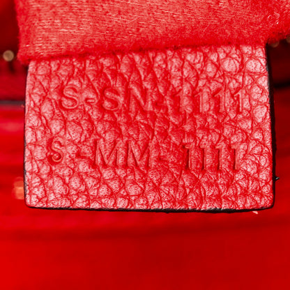 Celine Drummed Calfskin Mini Luggage Coquelicot 7 of 12