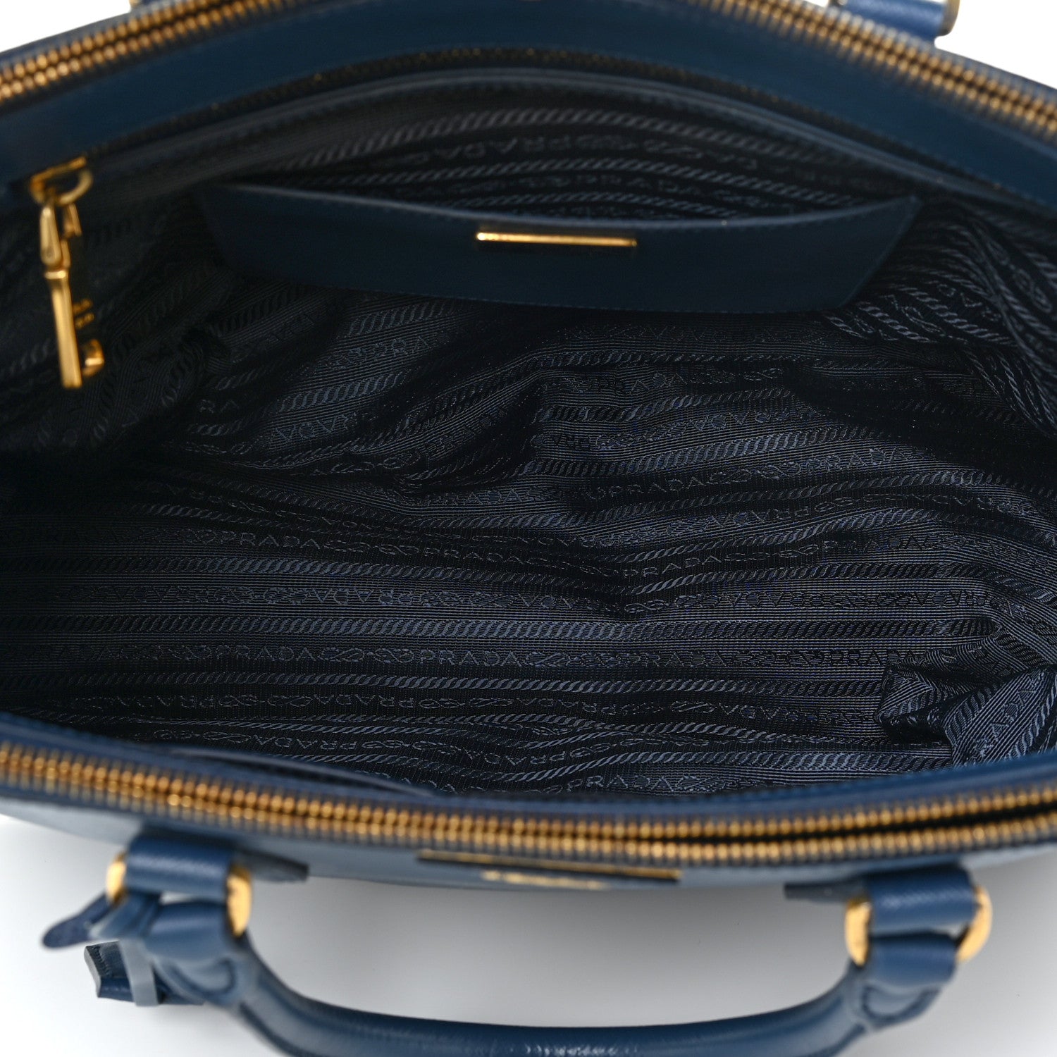 Prada Saffiano Galleria Double Zip Tote Bluette 5 of 16