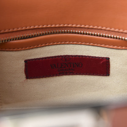 Valentino Garavani Vitello MIni Rockstud Double Handle Tote Orange 8 of 10