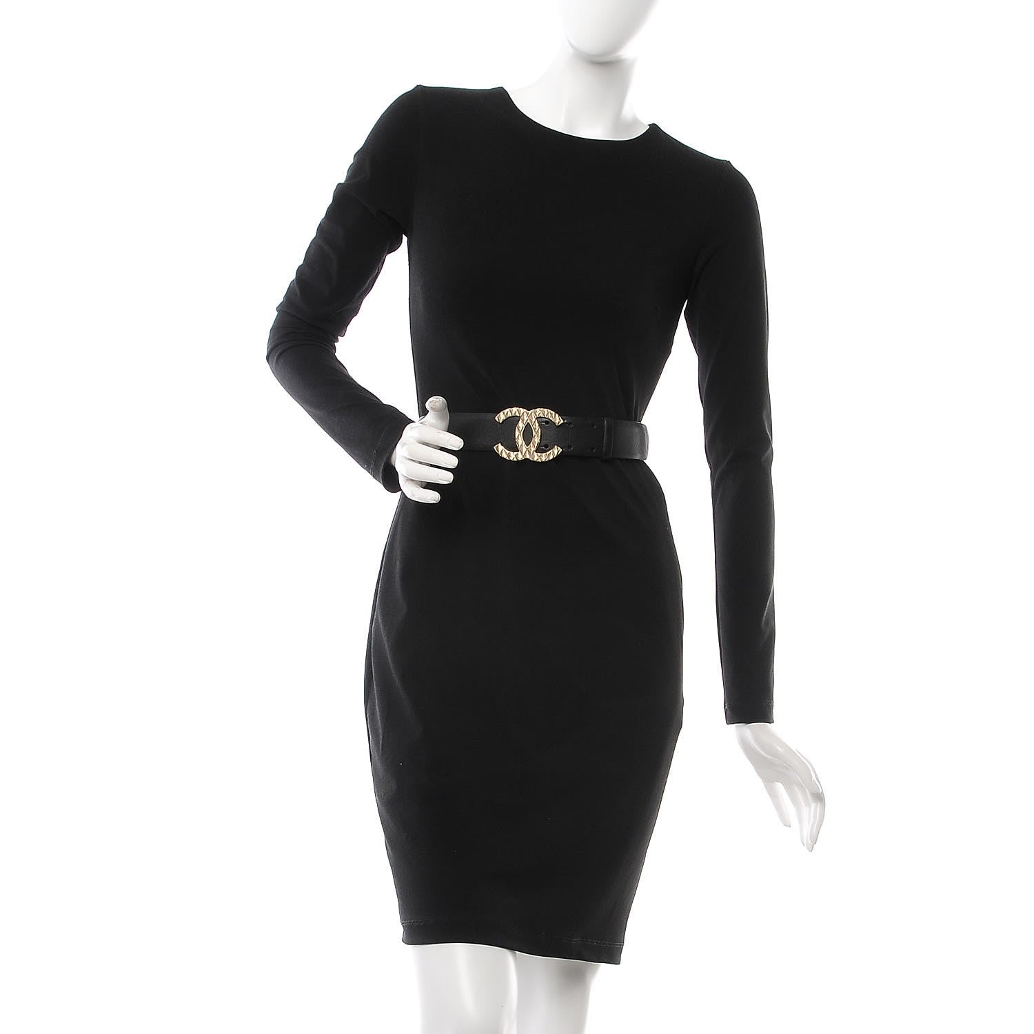 Chanel Calfskin CC Belt 95 38 Black 2 of 7