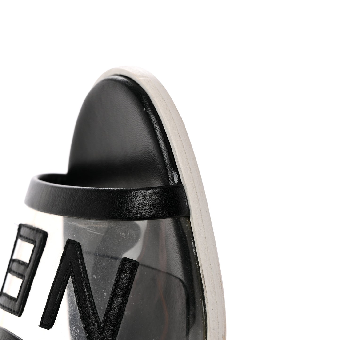 PVC Lambskin Logo Mules 37 Black