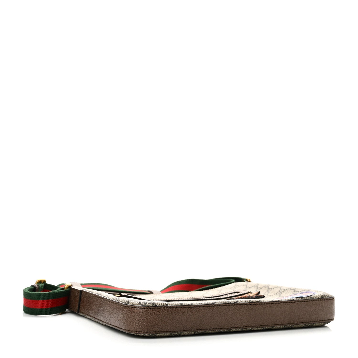 Gucci Soft GG Supreme Monogram Courrier Web Medium Flat Messenger Bag Beige New Acero Multicolor 4 of 10