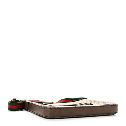 Gucci Soft GG Supreme Monogram Courrier Web Medium Flat Messenger Bag Beige New Acero Multicolor 4 of 10