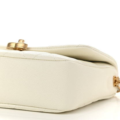 Chanel Shiny Caviar Quilted Small Chain Melody Flap White 9 of 9