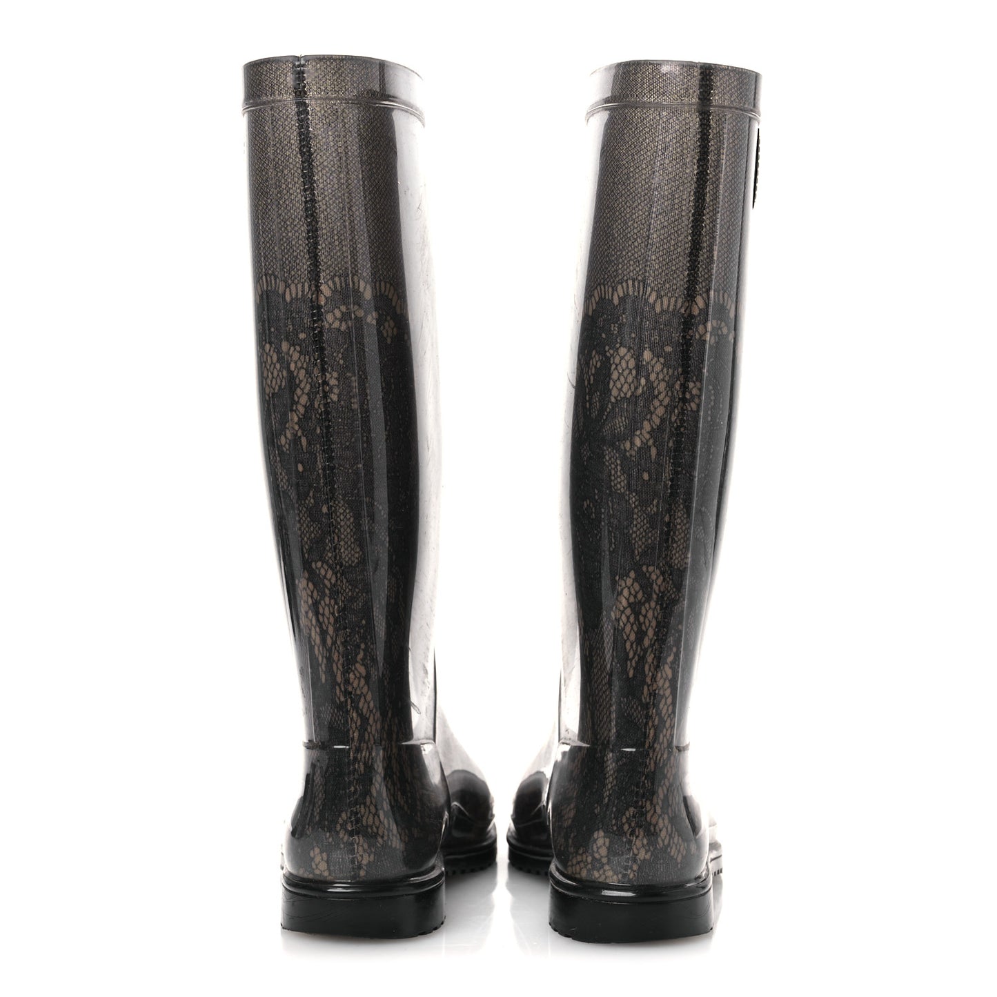 Rubber Lace Rainboots 36 Grey Beige