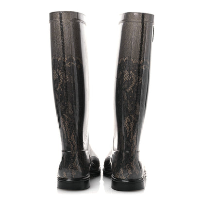 Valentino Garavani Rubber Lace Rainboots 36 Grey Beige 6 of 10