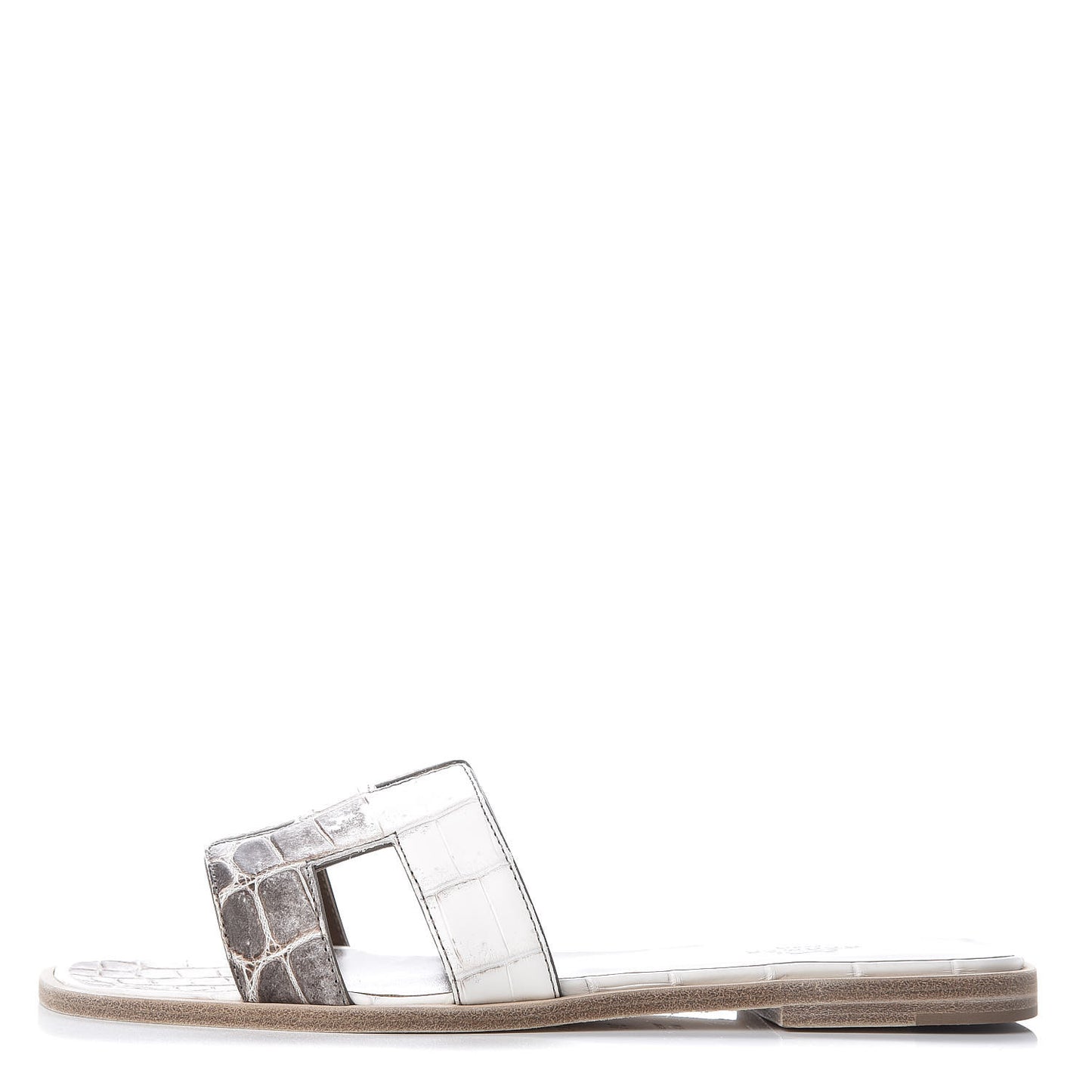 Matte Niloticus Crocodile Himalaya Oran Sandals 38 Blanc