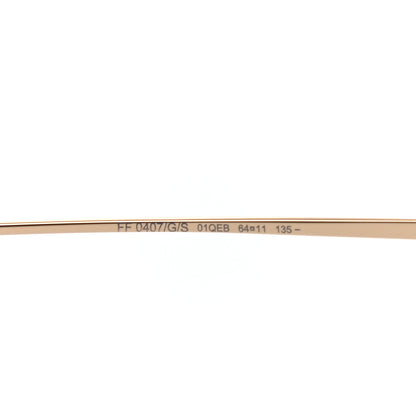 Fendi Metal Fendi Forever Aviator Sunglasses FF0407/G/S Gold 6 of 6