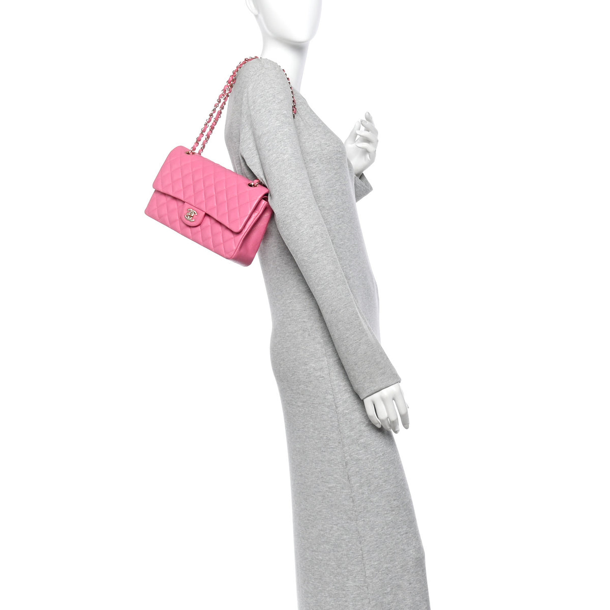 Chanel Caviar Quilted Medium Double Flap Pink 2 of 10