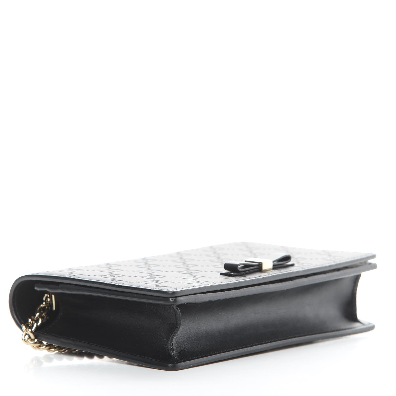Gucci Guccissima Signature Bowy Chain Wallet Black 4 of 15