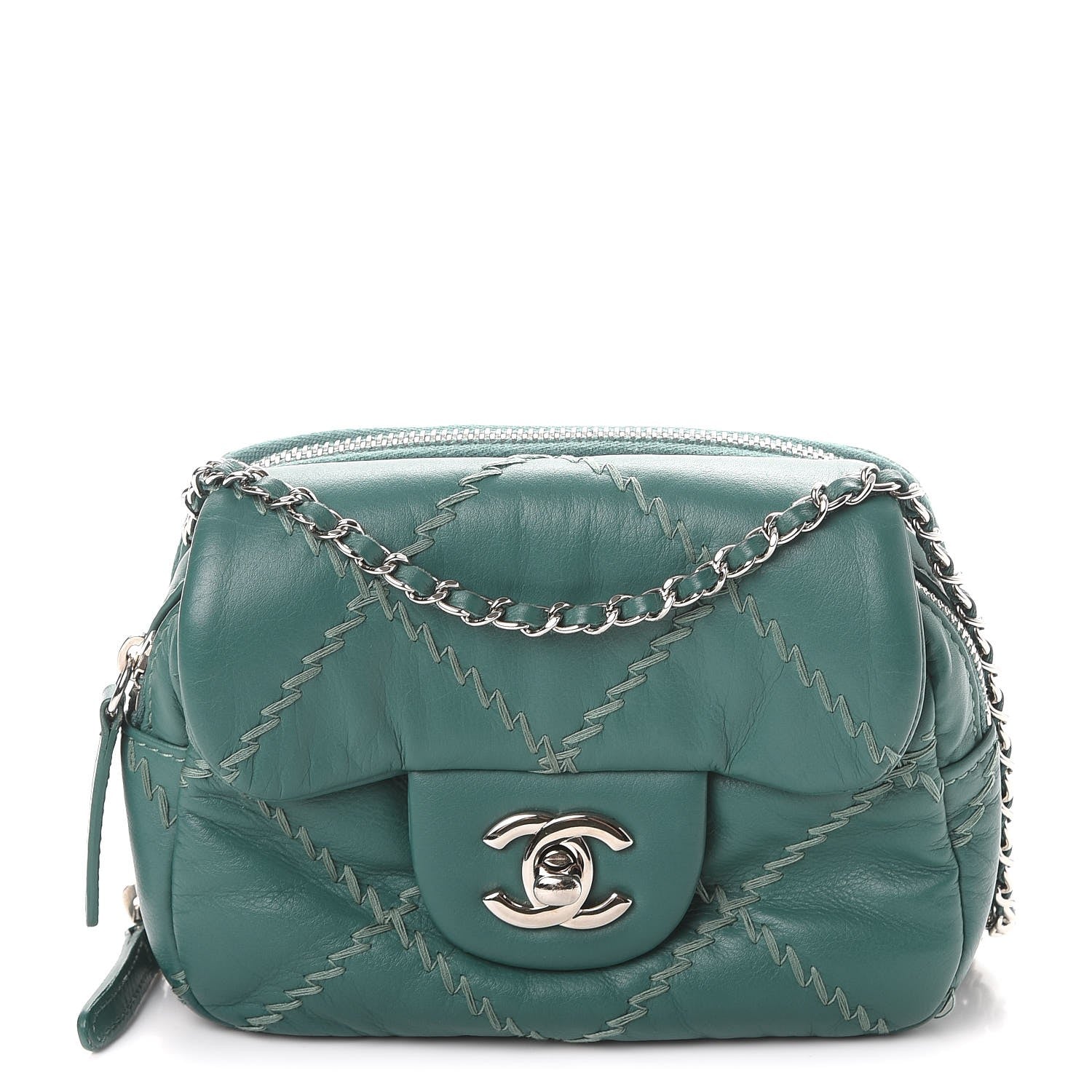 Chanel Calfskin Ultimate Stitch Mini Flap WOC Bag Turquoise 1 of 9