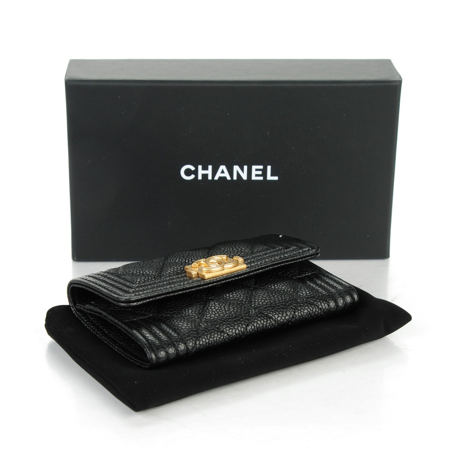Chanel Caviar Quilted Boy Flap Card Holder Black 4 of 8