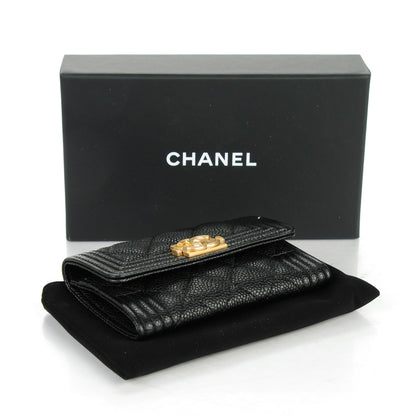 Chanel Caviar Quilted Boy Flap Card Holder Black 4 of 8