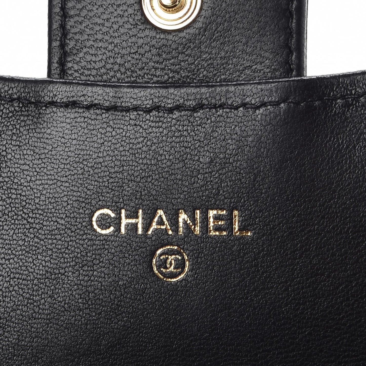 Lambskin Quilted Large Gusset Flap Wallet Black