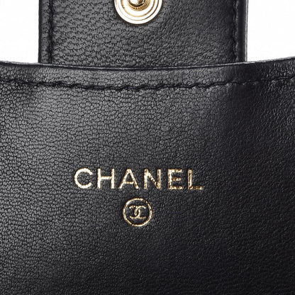 Chanel Lambskin Quilted Large Gusset Flap Wallet Black 6 of 9