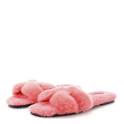 Hermes Woolskin Oran Sandals 41 Rose Du Desert 4 of 8