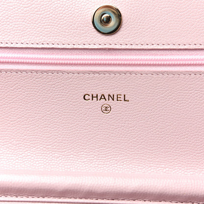 Chanel Caviar Quilted Coco Candy Wallet On Chain WOC Light Pink 8 of 12