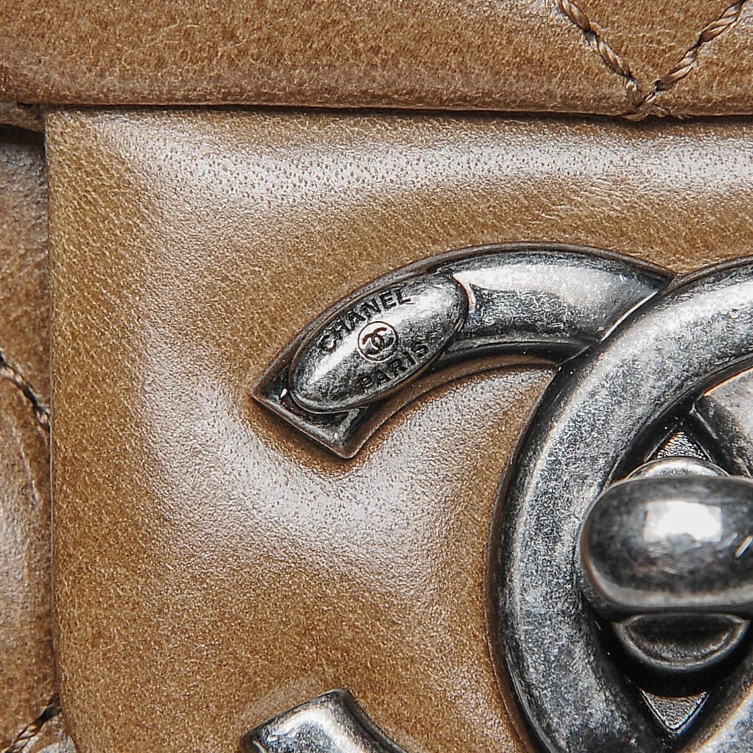 Chanel Glazed Calfskin Quilted Large Front Flap Tote Dark Beige 8 of 12