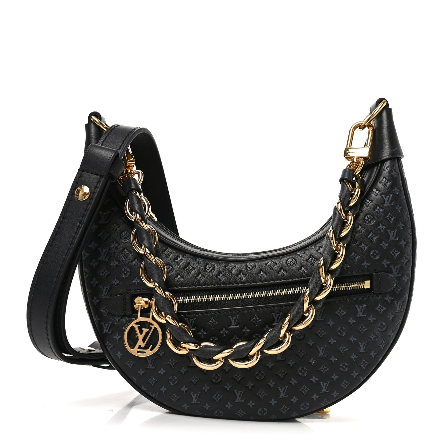 Calfskin Embossed Monogram Loop Black