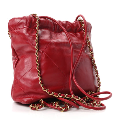 Chanel Shiny Calfskin Quilted Mini Chanel 22 Red 3 of 10