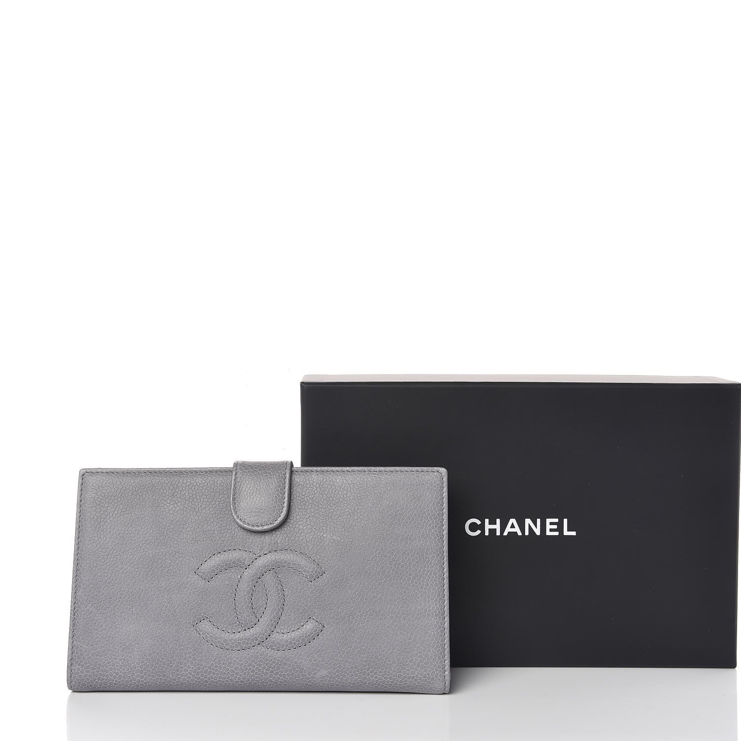Chanel Caviar Timeless CC French Wallet Grey 13 of 13