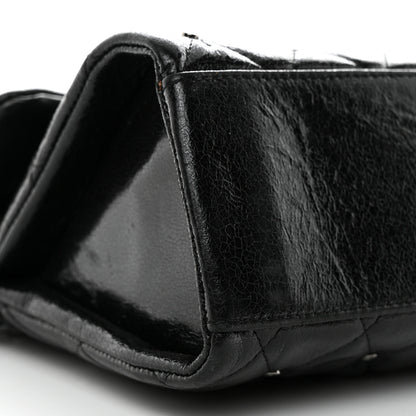 Chanel Glazed Crackled Calfskin Quilted Studded Mademoiselle Flap Black 9 of 10